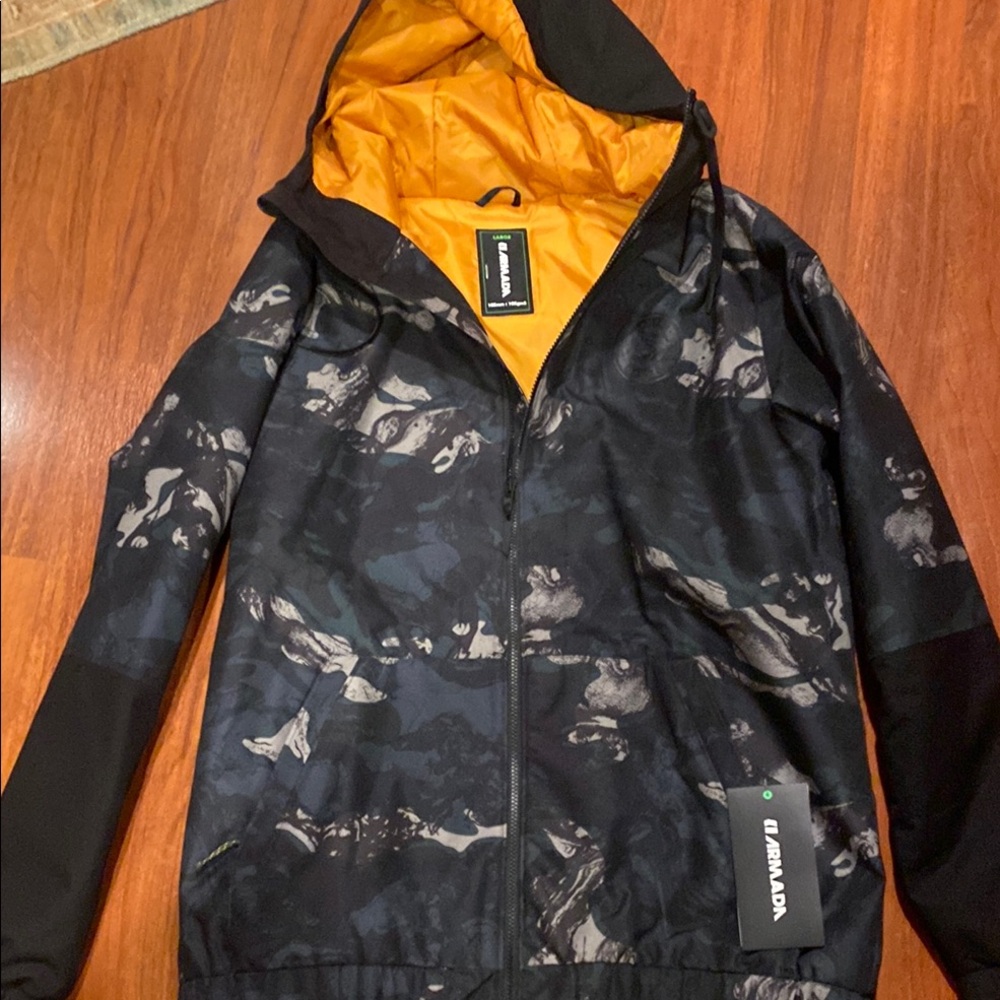 Armada Orange and Black Ski Jacket with Hood and Weather Protection